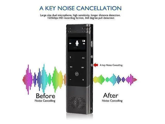 Alt view image 4 of 5 - Ecocleanpath Professional Voice Activated Digital Audio Recorder with Noise Cancelling, 8GB USB Pen MP3 (Black)