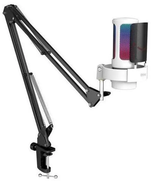 Main image of Deuninker Gaming Microphone and Arm Stand Bundle,RGB USB Condenser Mic with Headphone Jack,Light Control for Live Streaming,Metal Boom Arm with Heavy Duty Clamp for Podcasting Recording(A8W+CS1)