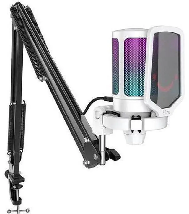 Main image of Deuninker Streaming Gaming USB Microphone Kit, PC Condenser RGB Mic Compatible with PS4/PS5, Plug and Play for Music Recording, Online Game, Discord, Twitch, with Pop Filter, Shock Mount-A6T White