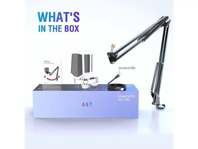 Alt view image 7 of 7 - Deuninker Streaming Gaming USB Microphone Kit, PC Condenser RGB Mic Compatible with PS4/PS5, Plug and Play for Music Recording, Online Game, Discord, Twitch, with Pop Filter, Shock Mount-A6T White