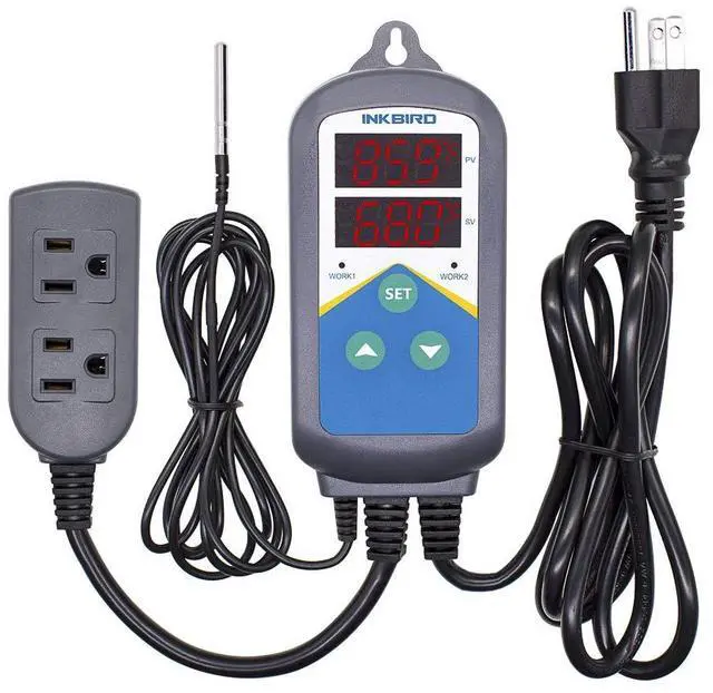 Main image of ITC-306T Pre-Wired Electronic Heating Thermostat Temperature Controller and 24 Hours Digital Day & Night Cycle Timer Controller for Seed Germination Reptiles Hatching
