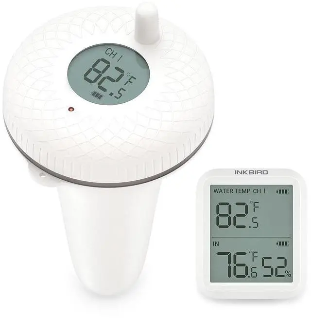 Main image of Wireless Pool Thermometer and Receiver Set, Updated Version Floating Thermometer with Easy Read Display, Thermometer for Swimming Pool, Hot Tub, Hot SpringBattery not Included