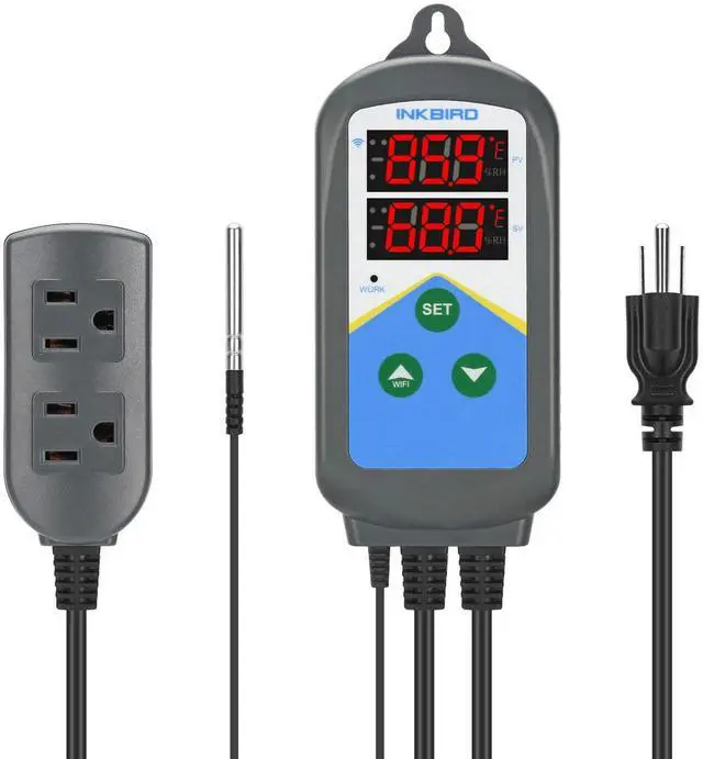 Main image of Temperature Controller ITC-306T WiFi Heat Lamp Thermostat Reptile Temperature Controlled Outlet for Heat Mat Fermentation,1200W,10A.
