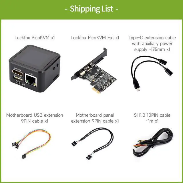Alt view image 2 of 7 - Luckfox PicoKVM IP KVM Mini Remote Control O&M Tool - 1.2G RV1106G3 Linux RISC-V CPU, 256M DDR3 RAM 8GB eMMC, HDMI Video Input HID Signals Output,100Mbps RJ45 Ethernet, I/O SD Card Port (PicoKVM KIT)