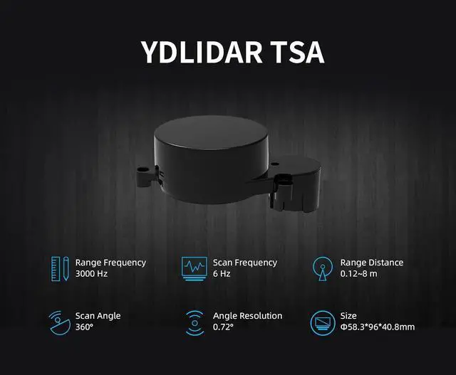 Alt view image 5 of 7 - YDLIDAR TSA 360 Degree ToF 2D Lidar 8M Rangefinder with UART Communication Interface for Robot ROS Education