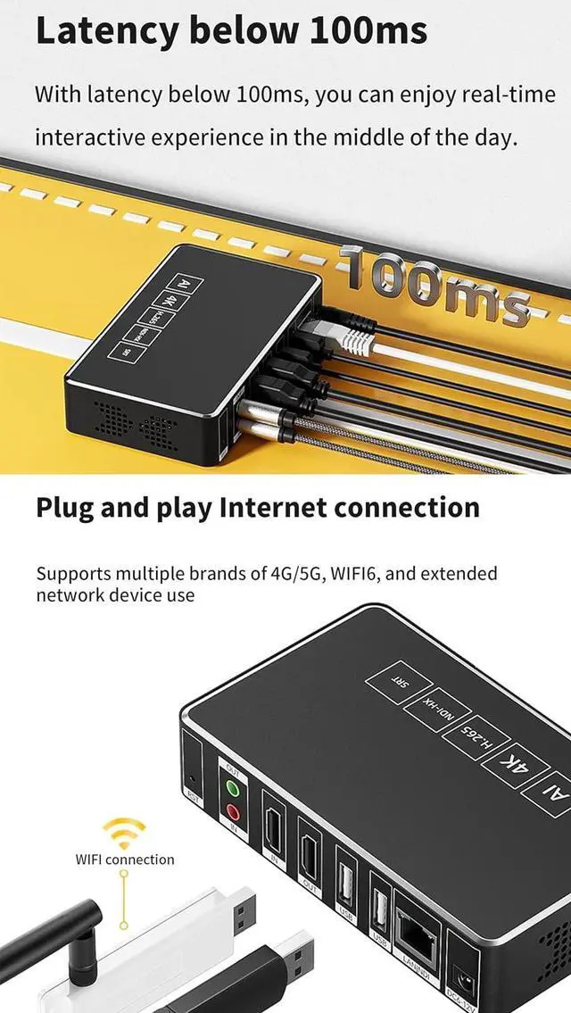 Alt view image 5 of 7 - Link Pi ENC1-V3 4K NDI HDMI Encoder Decoder, Support SRT/RTMP/RTSP/HTTP/ONVIF/HLS Transmission, 1080P HD Video Encoder for YouTube Facebook Twitch Live Broadcasting