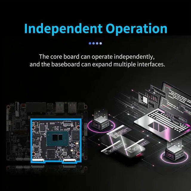 Alt view image 4 of 7 - youyeetoo K1 x86 Single Board Computer - Intel N100 3.4GHz CPU, 64bit Windows 11 Linux Mini PC, MAX 16GB LPDDR5 RAM 256GB eMMC, M.2 2280 NVMe or SATA SSD for AI IoT Edge (SOM Kit,16+256GB)