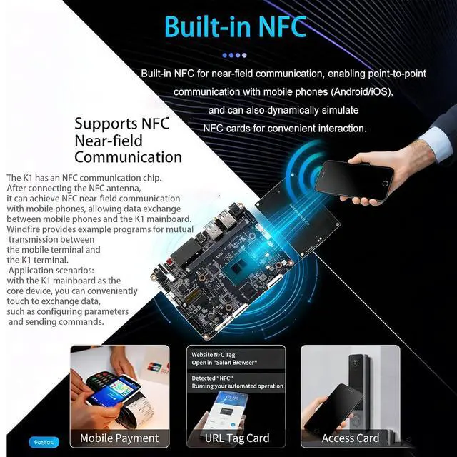 Alt view image 6 of 7 - youyeetoo K1 x86 Single Board Computer - Intel N100 3.4GHz CPU, 64bit Windows 11 Linux Mini PC, MAX 16GB LPDDR5 RAM 256GB eMMC, M.2 2280 NVMe or SATA SSD for AI IoT Edge (SOM Kit,16+256GB)