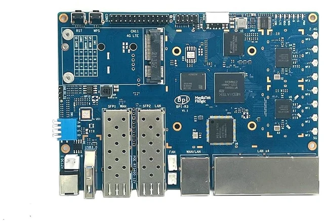 Alt view image 7 of 7 - Banana Pi BPI-R3 Metal Case, Iron,350g, SMA Hole, BPI-R3 Router Development Board case