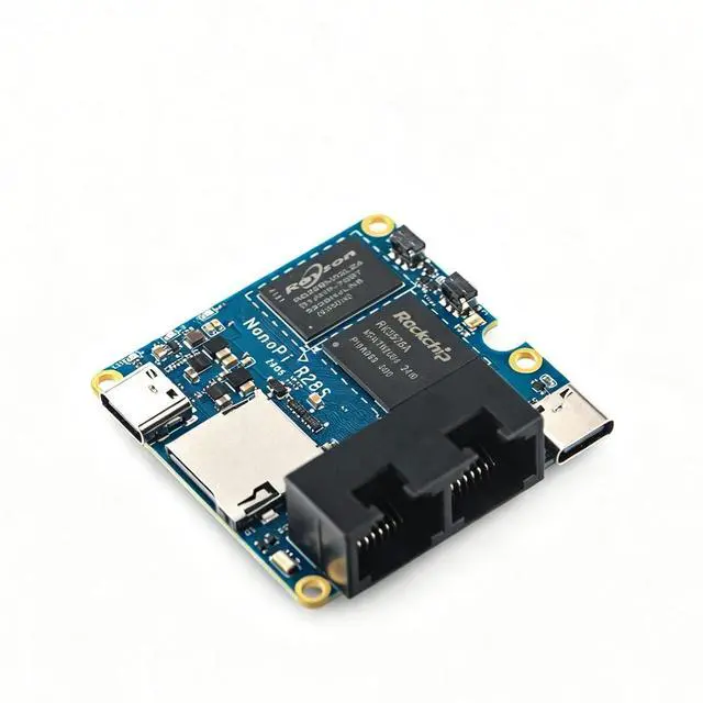 Alt view image 2 of 5 - NanoPi R28S Open-Source Development Board,1GB LPDDR4 RAM,Onboard WiFi 6 & Bluetooth 5.3 Dual USB-C,Supports FriendlyWrt/Ubuntu/Debian/OpenMediaVault,or NAS Edge AI Mini PC(Single Board,64GB eMMC)
