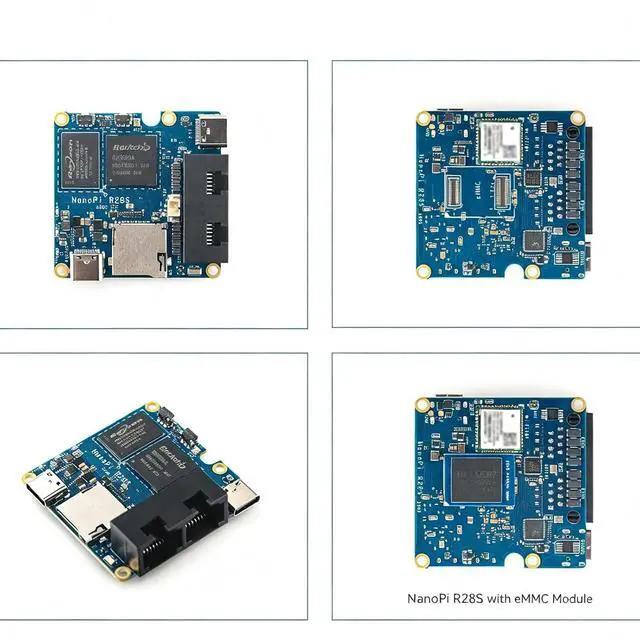 Alt view image 4 of 5 - NanoPi R28S Open-Source Development Board,1GB LPDDR4 RAM,Onboard WiFi 6 & Bluetooth 5.3 Dual USB-C,Supports FriendlyWrt/Ubuntu/Debian/OpenMediaVault,or NAS Edge AI Mini PC(Single Board,64GB eMMC)