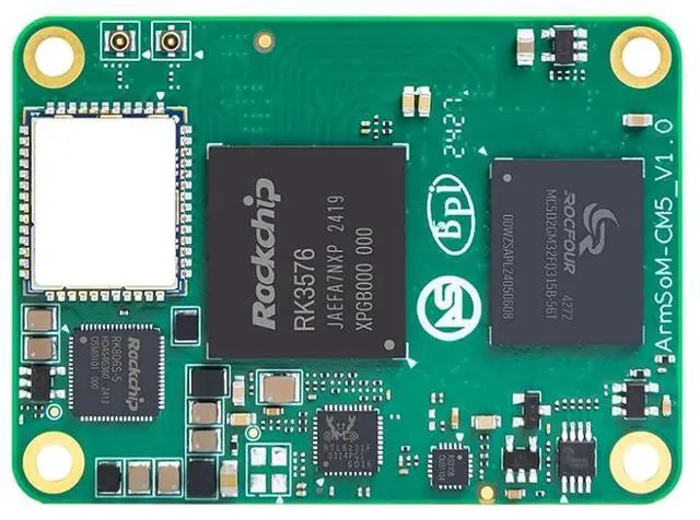Alt view image 4 of 7 - Banana Pi BPI-CM5 Pro AI Compute Module, 4GB RAM 32GB eMMC 6Tops NPU 2.2GHZ Quad-Core CPU, for AI IoT Development 4K Vdeo Codecs Compatible with Rasp-BerryPi CM4 (AI Module Kit1, with WiFi Module)