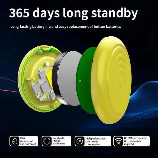 Alt view image 3 of 6 - Smart Tag NLT Item Finder Loss Prevention Device, Bluetooth Connection Global Positioning Daily Waterproof, Compatible with Apple Devices for Money Bags/Pets/Keychains (Yellow, NLT-10)