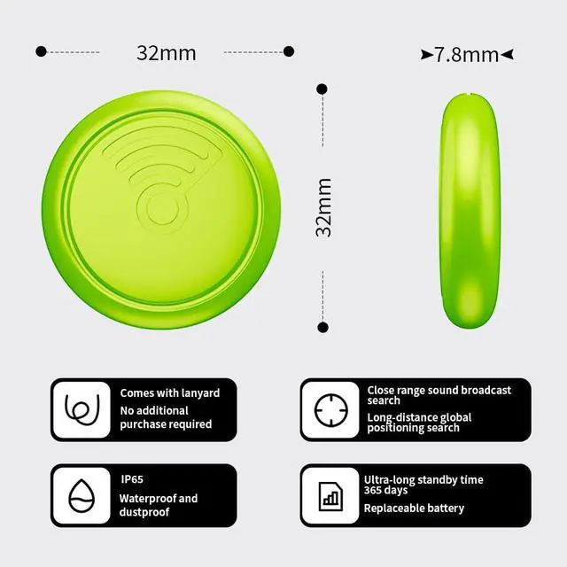 Alt view image 6 of 6 - Smart Tag NLT Item Finder Loss Prevention Device, Bluetooth Connection Global Positioning Daily Waterproof, Compatible with Apple Devices for Money Bags/Pets/Keychains (Yellow, NLT-10)