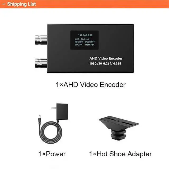 Alt view image 7 of 7 - LinkPi AHD01 AHD Video Encoder, 1080P H.265 Low Latency Live Streaming Encoder with Loop-Out, SRT/RTMP/RTSP/ONVIF Audio in & TF Card,for Security Cam/Conference/Education(Hot Shoe Adapter)