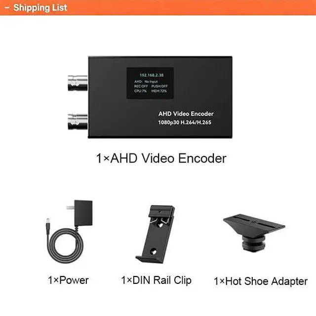 Alt view image 7 of 7 - LinkPi AHD01 AHD Video Encoder, 1080P H.265 Low Latency Live Streaming Encoder with Loop-Out, SRT/RTMP/RTSP/ONVIF Audio in & TF Card,for Security Cam/Conference/Education(DIN Clip,Hot Shoe Adapter)