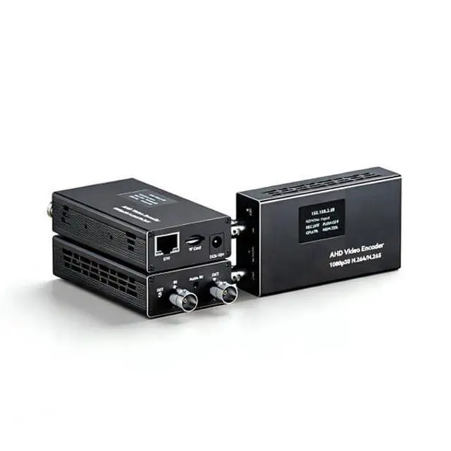 Alt view image 2 of 7 - LinkPi AHD01 AHD Video Encoder, 1080P H.265 Low Latency Live Streaming Encoder with Loop-Out, SRT/RTMP/RTSP/ONVIF Audio in & TF Card,for Security Cam/Conference/Education(DIN Clip,Hot Shoe Adapter)