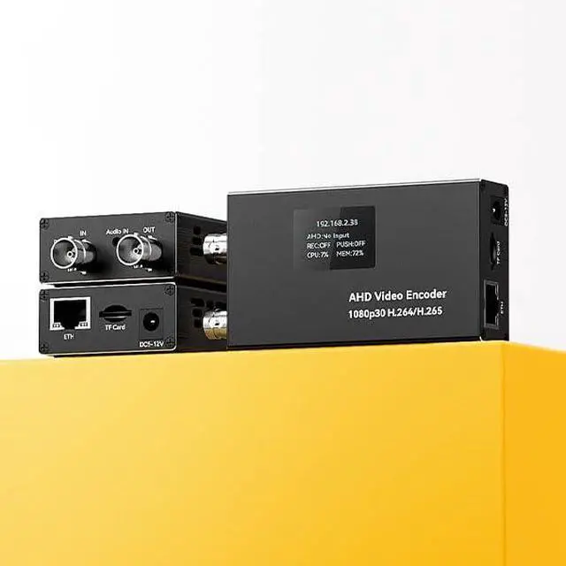 Alt view image 5 of 7 - LinkPi AHD01 AHD Video Encoder, 1080P H.265 Low Latency Live Streaming Encoder with Loop-Out, SRT/RTMP/RTSP/ONVIF Audio in & TF Card,for Security Cam/Conference/Education(DIN Clip,Hot Shoe Adapter)