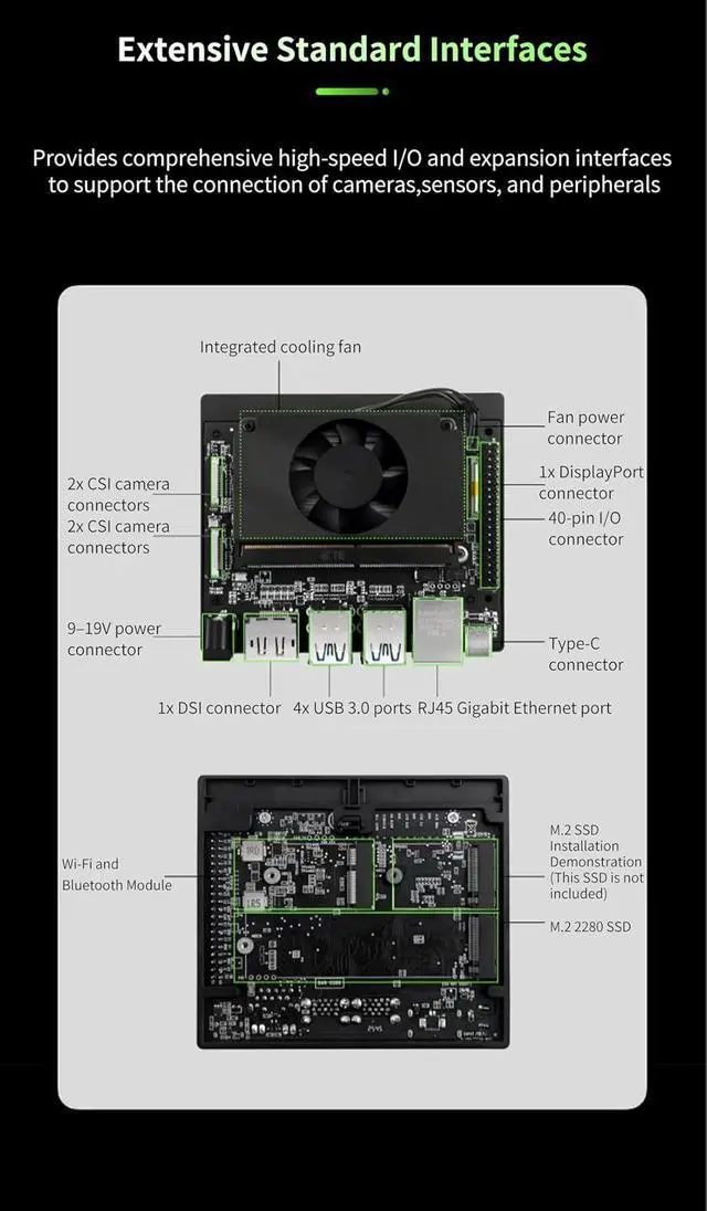 Alt view image 6 of 7 - Banana Pi BPI-SM10 K3-CoM260 RISC-V AI Single Board Computer, LPDDR5 8GB RAM & 128GB eMMC Storage, Full Interfaces for Embedded AI Robot Industrial Vision Projects (8GB RAM + 128GB eMMC)