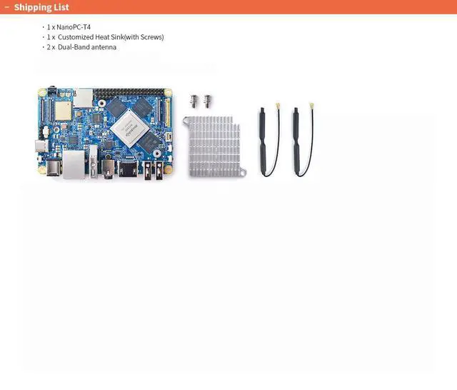 Alt view image 2 of 7 - NanoPC-T4 RK3399 ARM Dual-Display Mini PC LPDDR3 RAM 4GB Gbps Ethernet,Support Android 8.1 and Lubuntu 16.04, AI Project
