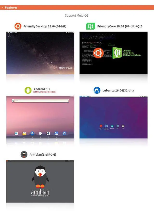 Alt view image 5 of 7 - NanoPC-T4 RK3399 ARM Dual-Display Mini PC LPDDR3 RAM 4GB Gbps Ethernet,Support Android 8.1 and Lubuntu 16.04, AI Project
