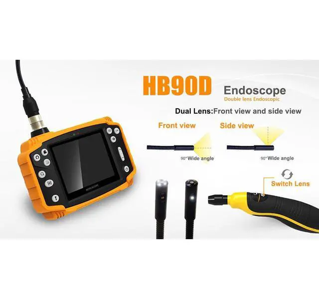 Alt view image 6 of 7 - SmartFly HB90D 9mm 1 Meter 3.5" LCD Dual Lens Endoscope Borescope Snake Inspection Tube Camera DVR Vehicle Inspection Pipeline