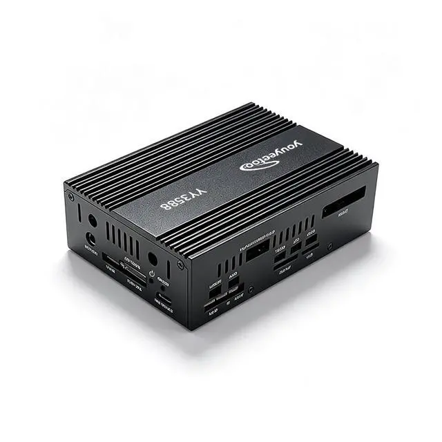 Alt view image 3 of 7 - Black Metal Case for YY3588 8-core 64-bit AI Single Board ComputerSupport PCIe 3.0 2280 NVMe/SATA 3.0 SSD for AI IoT Edge