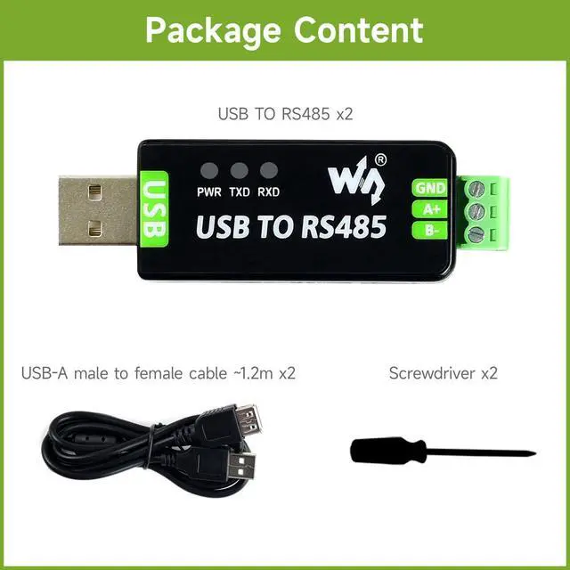 Alt view image 2 of 7 - 2PCS Industrial USB to RS485 Converter with Original FT232RL and SP485EEN Embedded Protection Circuits for Industrial Control Equipments and/or Applications