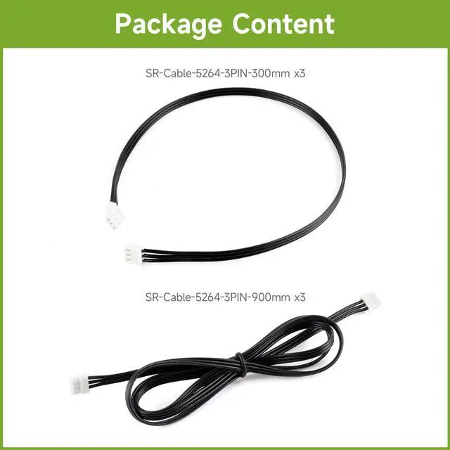 Alt view image 2 of 3 - 5264-3PIN Servo Cable (6PCS), Compatible with ST/SC/CF Series servos, 3PCS 300mm + 3PCS 900mm
