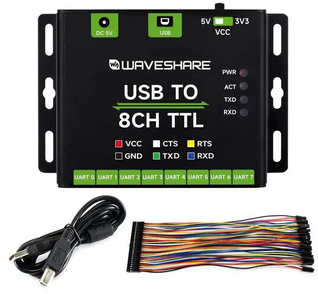 Main image of Industrial USB to 8CH TTL Converter, USB to UART, Multi Protection Circuits, Multi Systems Support, USB to TTL Adapter