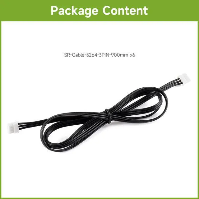 Alt view image 2 of 3 - 5264-3PIN Servo Cable (6PCS), 900mm, Compatible with ST/SC/CF Series servos