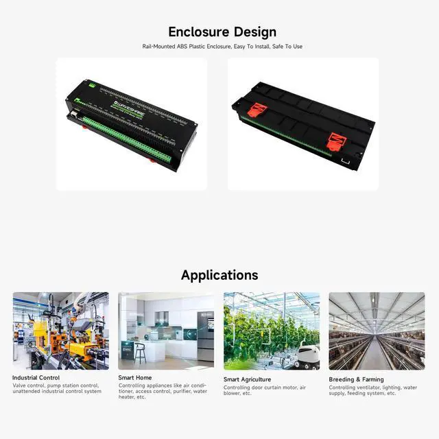 Alt view image 5 of 6 - 30-Ch Ethernet Relay Module, Modbus RTU/Modbus TCP Protocol, PoE Port Communication, with Various Isolation and Protection Circuits, Industrial Grade Rail-Mount Case