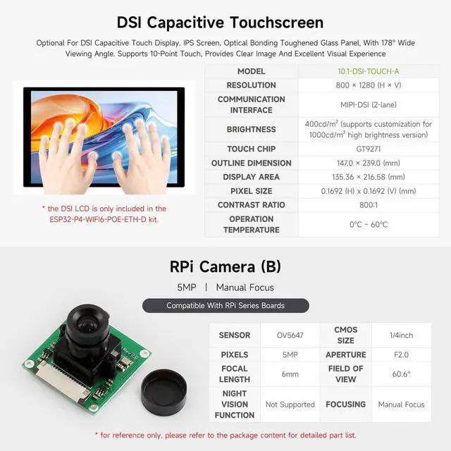 Alt view image 6 of 7 - ESP32-P4-WIFI6-POE-ETH High-Performance Development Board, Based On ESP32-P4 and ESP32-C6, Supports Wi-Fi 6 and BLT 5 (LE), PoE Module, Bundle with Speaker and Cables (5 Items)