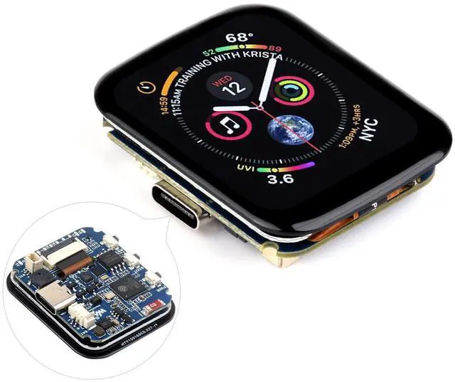 Main image of ESP32-S3 1.69inch Touch Display Development Board, 240×280 Pixels, Micro LCD Display with ESP32-S3, 262K Color, Compact Size, Accelerometer and Gyroscope Sensor