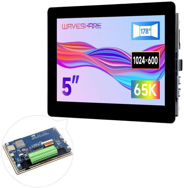 Main image of ESP32-S3 5inch Capacitive Touch Display Development Board, 5-Point Touch, 32-Bit LX7 Dual-Core Processor, Support Wi-fi & BLE, with Onboard Antenna, 1024x600 Display Resolution