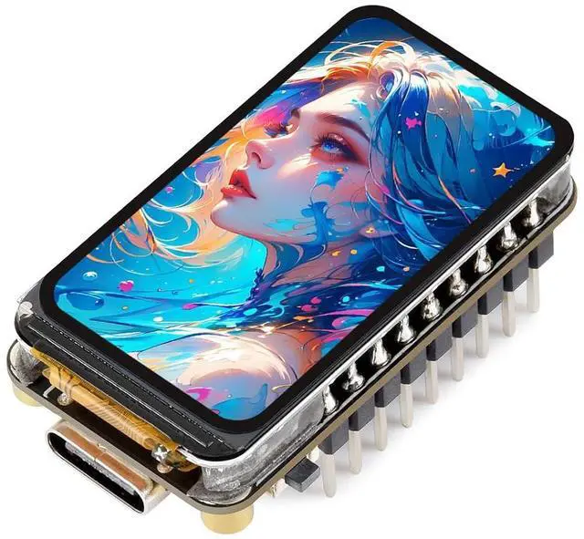 Main image of ESP32-C5 1.47inch LCD Dev Board,172×320,with pre-soldered headers | 262K color,supports 2.4GHz/5GHz Wi-Fi 6 and BLE5,Integrated display, onboard TF card slot and multiple peripheral interfaces