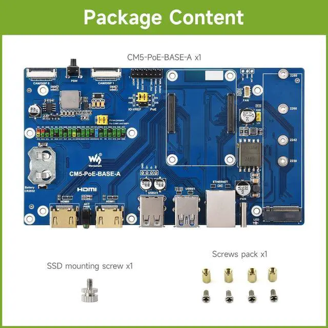Alt view image 2 of 7 - Compute Module 5 IO Board, Compatible with All Variants of CM5, with PoE Feature, Single Board Only
