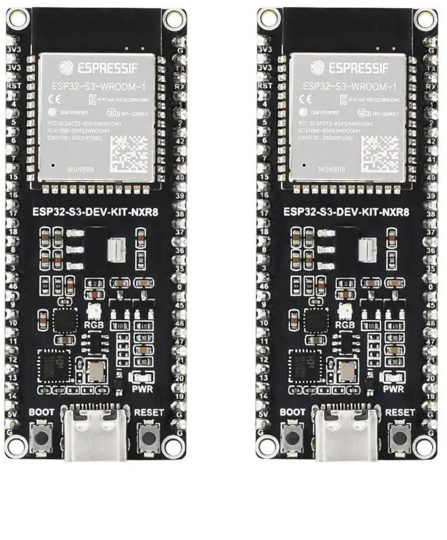 Main image of 2PCS ESP32-S3 Microcontroller, 2.4GHz Wi-Fi Development Board, 240MHz Dual Core Processor, ESP32-S3-WROOM-1 Module, 16MB Flash, with Pre-soldered Header