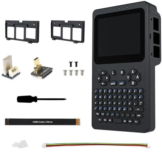 Main image of Portable Handheld Linux Terminal with 3.5inch Touch Display, 640 × 480, Optical Bonding, Compatible with Pi 4B/5 Portable Development and Debugging Devices, PocketTerm35 Host with Acce