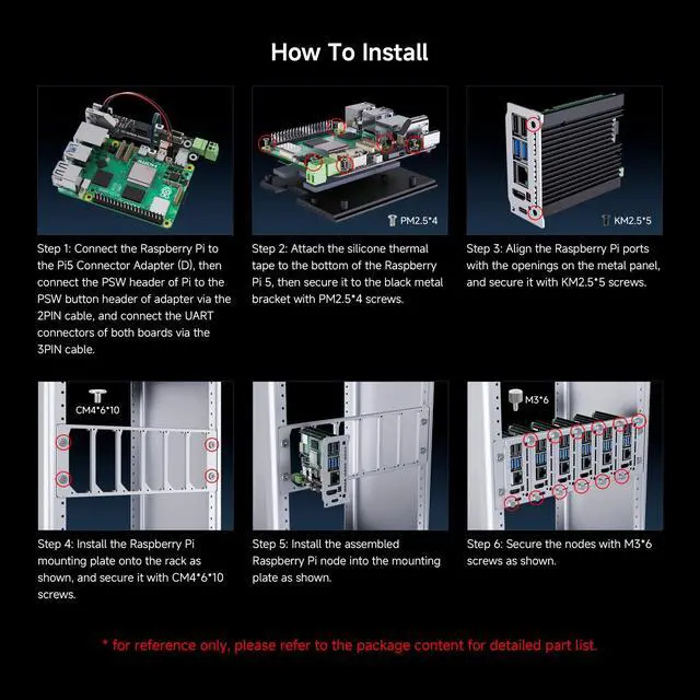 Alt view image 6 of 7 - PiRack-M6F Multi-Node Server Cluster Kit,2U Height Mounting Space | Compatible with RPi 4/5, 10inch, The RPi nodes support independent installation, configuration, and maintenance.