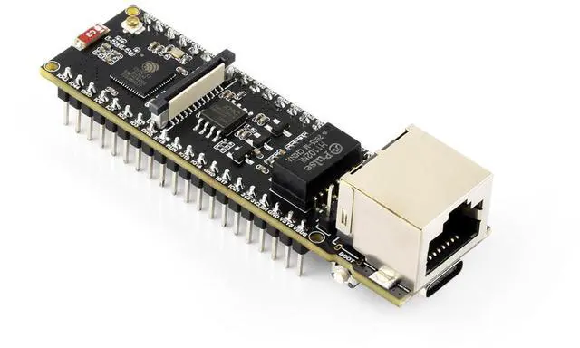 Main image of ESP32-S3 ETH Dev Board, with Pre-soldered Headers, PoE Module | Support Wi-Fi 5 & BLE5, 240MHz Dual Core, Type-C Port and TF Card Slot, Pico HAT compatible, multiple peripheral interfaces