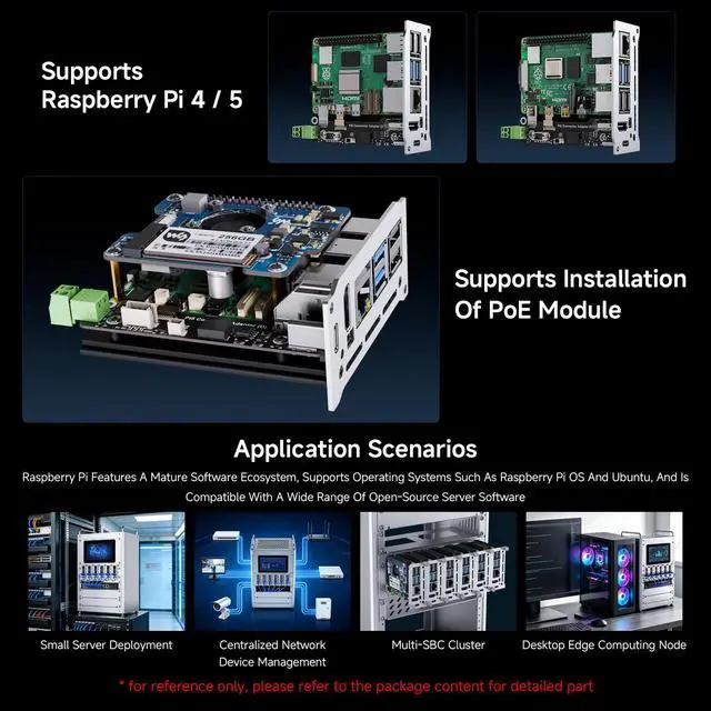 Alt view image 5 of 7 - PiRack-M6F Multi-Node Server Cluster Kit,2U Height Mounting Space | Compatible with RPi 4/5, 10inch, The RPi nodes support independent installation, configuration, and maintenance.