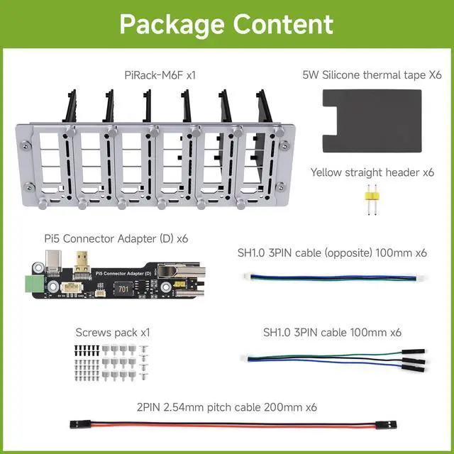 Alt view image 2 of 7 - PiRack-M6F Multi-Node Server Cluster Kit,2U Height Mounting Space | Compatible with RPi 4/5, 10inch, The RPi nodes support independent installation, configuration, and maintenance.