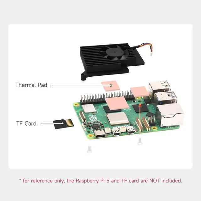 Alt view image 6 of 7 - Active Cooler Fan, Compatible with 5, Aluminium Heatsink, with Thermal Pads