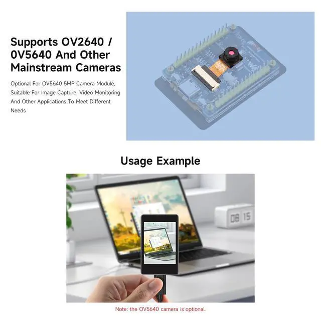 Alt view image 6 of 7 - ESP32-S3 2inch Capacitive Touch Display Development Board, 240×320 Pixels, IPS Panel, 32-bit LX7 Dual-core Processor, Up to 240MHz Frequency, NOT Include OV560 Camera
