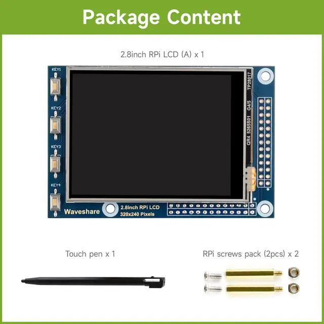 Alt view image 2 of 7 - 2.8inch Resistive Touch Screen TFT LCD, Compatible with 5/4B/3B/Zero/Zero W/Zero 2W/Pico/Pico W/Pico WH, 320x240 Resolution