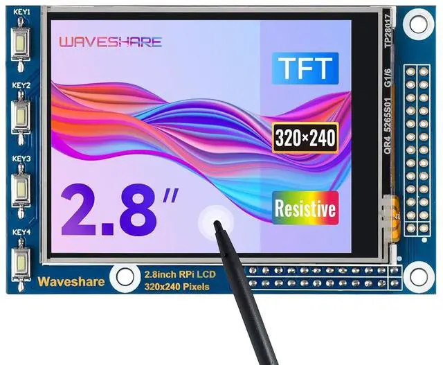 Main image of 2.8inch Resistive Touch Screen TFT LCD, Compatible with 5/4B/3B/Zero/Zero W/Zero 2W/Pico/Pico W/Pico WH, 320x240 Resolution