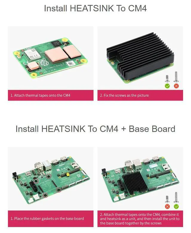 Alt view image 6 of 7 - Dedicated Aluminum Heatsink CM4-HEATSINK-B for Compute Module 4 CM4 with Proper Space for Antenna Section
