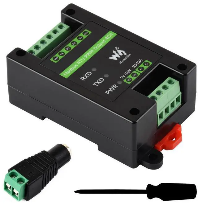 Main image of Industrial 4-Ch PWM Output Module, Modbus RTU Protocol, Isolated RS485 Interface, Adjustable Frequency and Duty Cycle, with Various Isolation and Protection Circuits