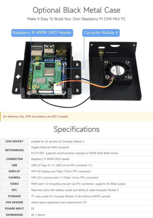 Alt view image 6 of 7 - Mini Base Board Designed for Compute Module 4 Powerful Functions in A Small Sized Body Suitable for Evaluating The CM4 Or Being Integrated Into End Products